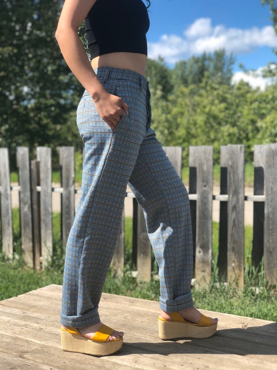 1970s Vintage Plaid Trousers by Energie - Vintage