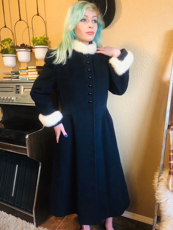1970's Vintage Wool Princess Jacket with Faux Fur
