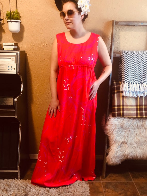1960's Vintage Hawaaiin Print Dress - Vintage Tiki