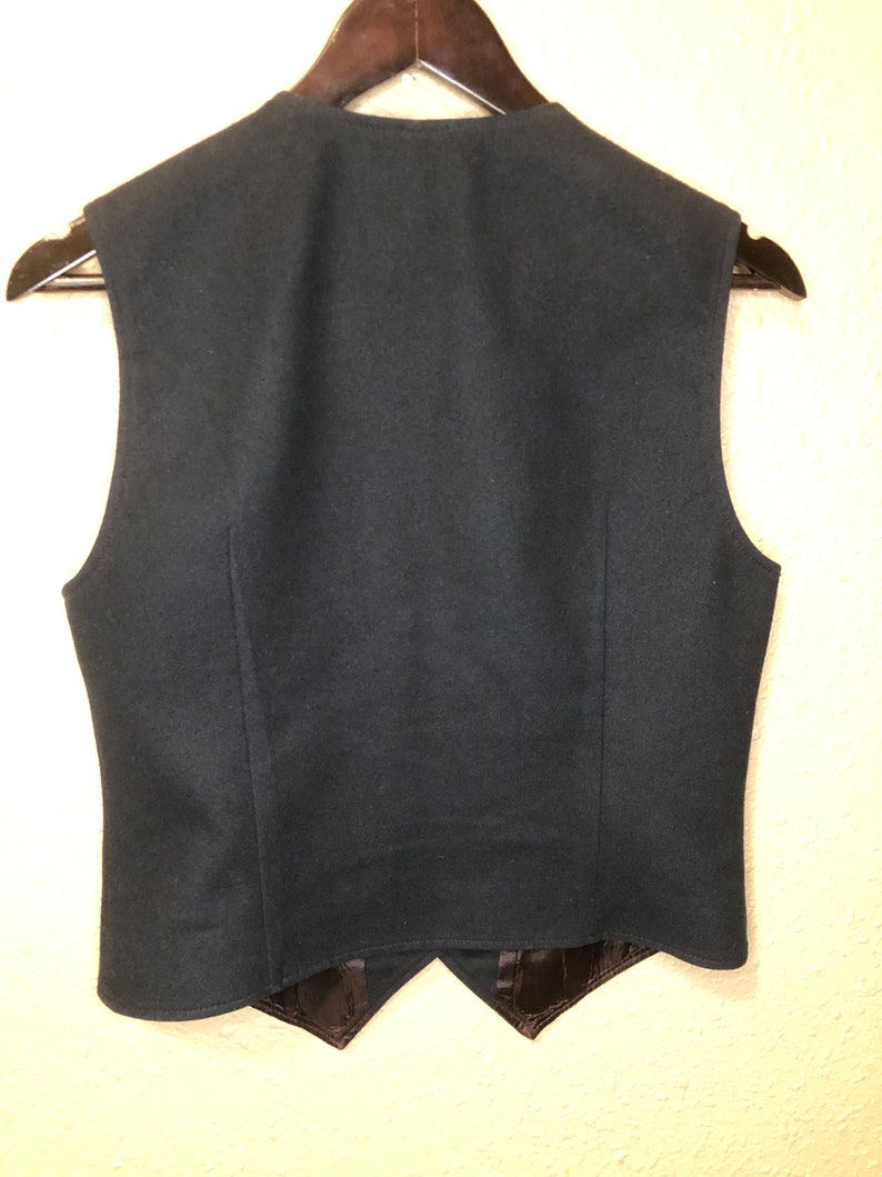 1950/'s Vintage Pendleton Black Wool Button Up Vest