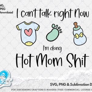 Não posso falar agora SVG, estou fazendo coisas gostosas de mãe PNG, Tik Tok Sayings SVG, Design de sublimação, Presente para nova mamãe, Presente de dia das mães
