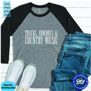 Camions, Cowboys & Country Music SVG Cut File pour Cricut et Silhouette, Cowgirl svg, Cowboy svg, Country Girl svg, Truck svg, Musique country