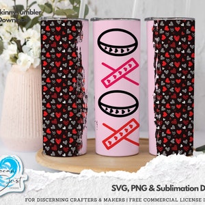 Love PNG Tumbler Wrap, Valentines PNG, XOXO Tumbler Png, Hugs and Kisses Png, Gift for Girlfriend, 20oz Skinny Tumbler Template,