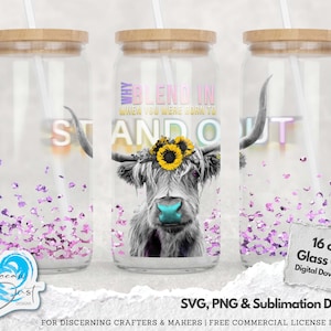 16oz Libbey Glass Can Wrap Sublimation Design, Highland Cow Libbey Wrap, Sublimation PNG, Leopard Print Beer Can Wrap, Mental Health PNG