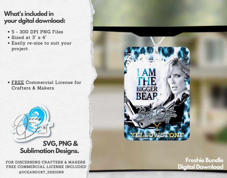 Yellowstone Car Freshie PNG Beth Dutton Quotes Air Freshener Etsy