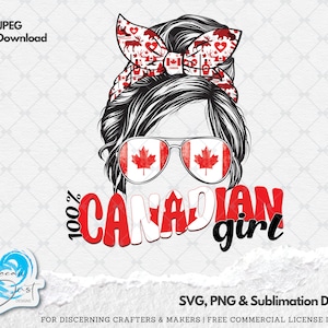 Messy Bun Canada PNG, Canadian Girl PNG file, Canada Day PNG, Canadian Flag, Canada Girl, Canadian Woman, For Shirts, For Mugs, Digital