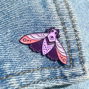Midnight Moth Enamel Pin