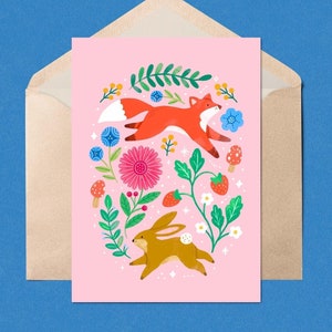 Fuchs und Kaninchen Karte 5x
