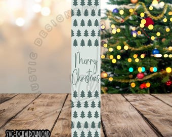 May include: A white printable design with a pattern of green Christmas trees and the text "Merry Christmas".