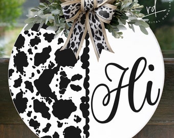 SVG/PNG - Ciao con motivo stampato in pelle di mucca - Cricut/DigtialDownload/Boho