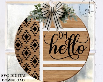 SVG/PNG- Oh Hello Aztec Pattern Line Pattern-Cricut|DigitalDownload