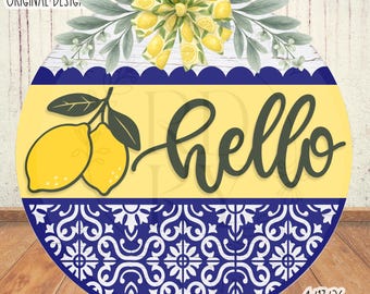 SVG/PNG - Ciao, stratificazione di limoni con piastrelle decorative - Cricut/Download digitale/LaserSVG
