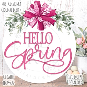 SVG/PNG - Diseño de Hola Primavera - Cricut/Descarga digital - Archivo LaserReady