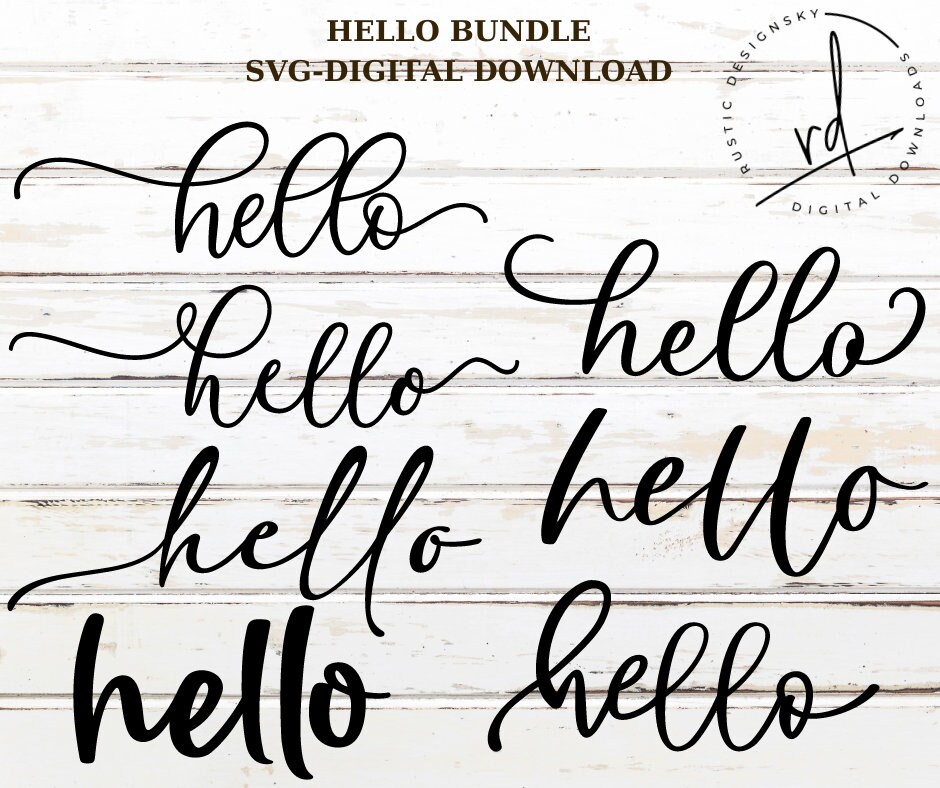 SVG/PNG- Hello Lettering Bundle-cricut|digitaldownload - Etsy