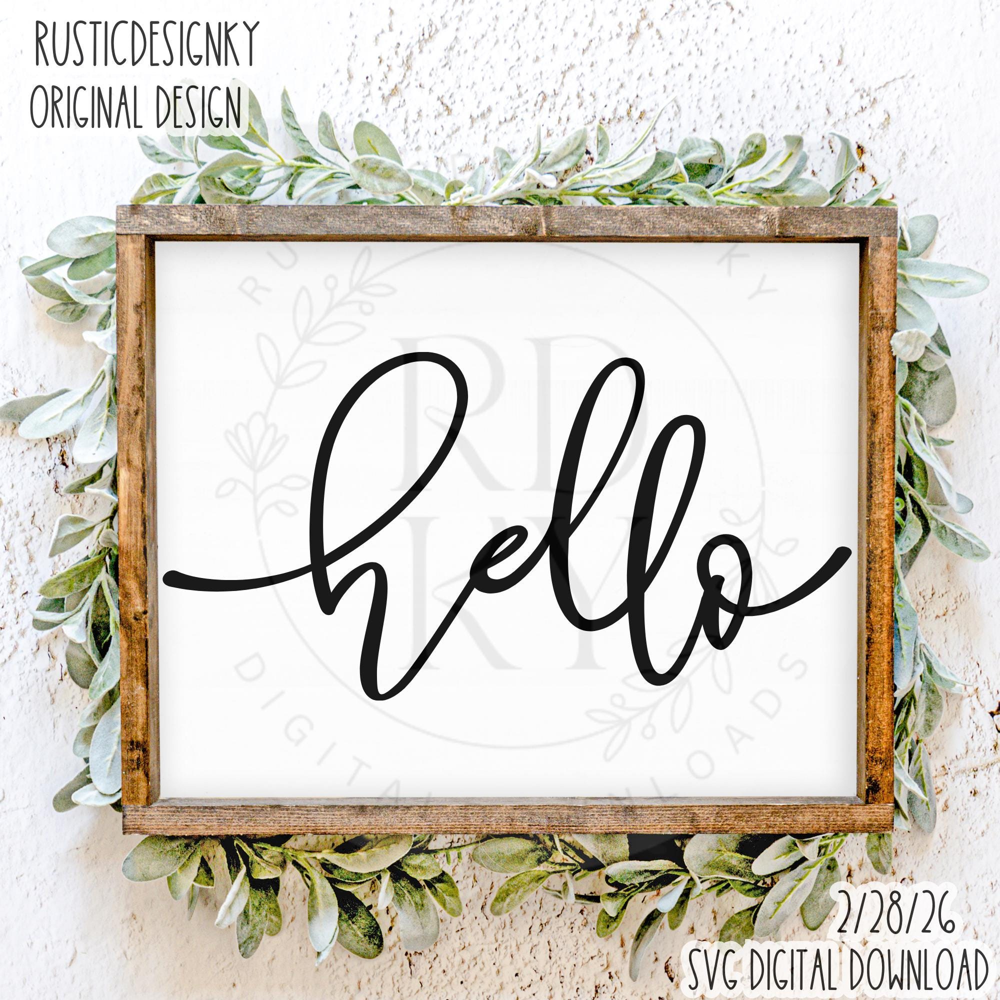 SVG/PNG- Hello Cursive Design-cricut|digitaldownload|lasersvg - Etsy