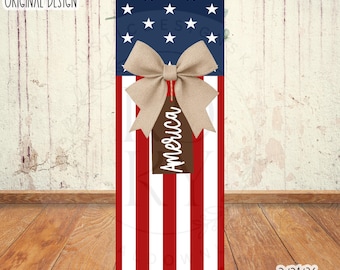 SVG/PNG - Design per supporto da veranda con stelle e strisce e etichetta America - Cricut/Download digitale - Laser