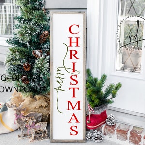 SVG/PNG- Merry Christmas Porch Leaner File|Cricut|DigitalDownload|Christmas