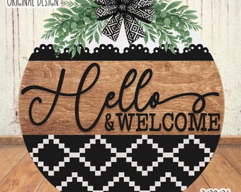 SVG/PNG - Ciao e benvenuto modello azteco - Cricut/DigitalDownload - LaserSVG