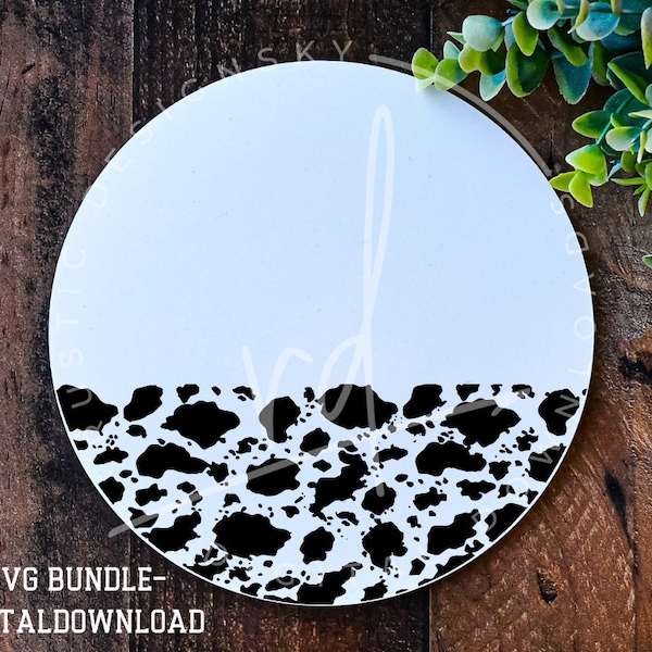 SVG/PNG - Design per appendino per porta con motivo in pelle di mucca - Cricut/DigitalDownload/Fattoria/