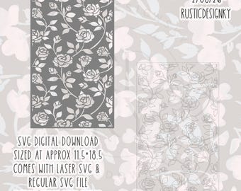 SOLO SVG - Modello stencil rosa vintage - File di download digitale - Cricut/LaserSVG