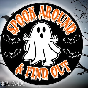 SVG/PNG- Spook Around & Find Out with Double Middle Finger Ghostie and Bats-Cricut|DigitalDownload|Halloween|Funny|Humor