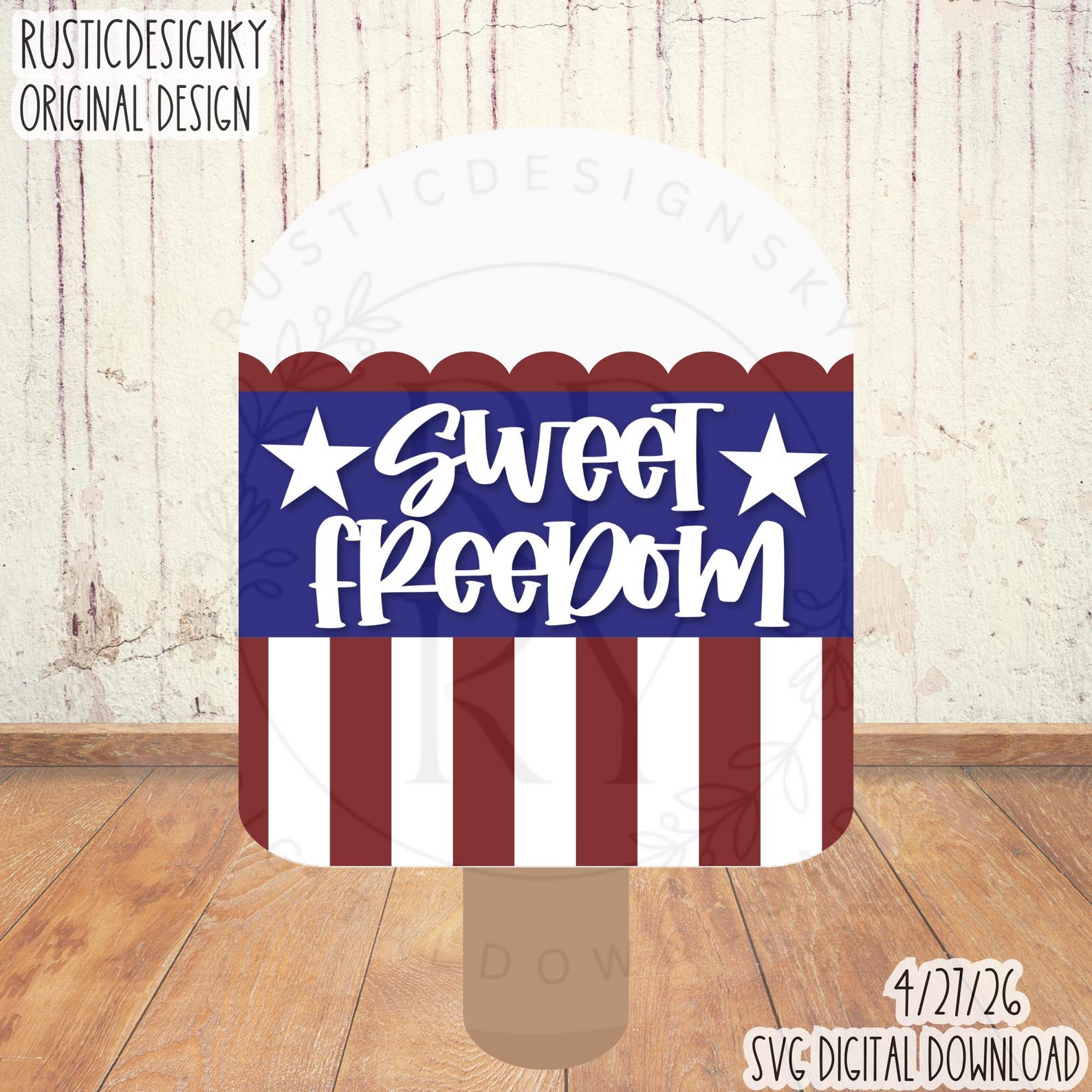 Svg/png-sweet Freedom Popsicle Door Hanger Design-cricut ...