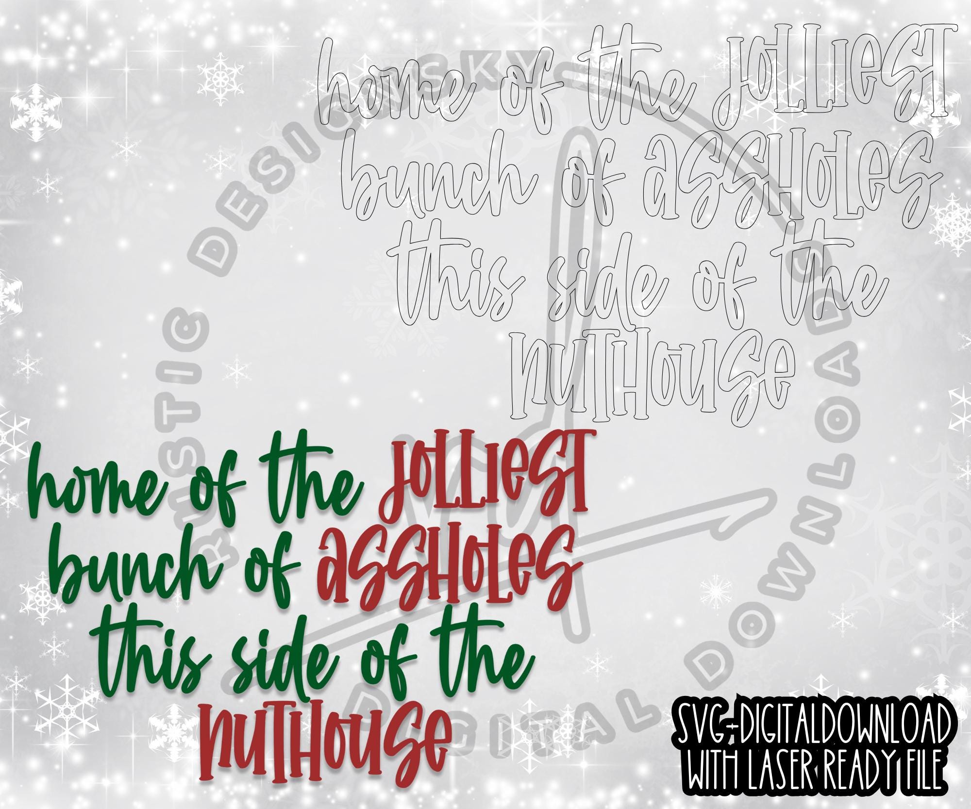 Jolliest Bunch SVG – Funny Christmas Quote, Cricut Ready (digital ...