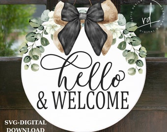 SVG/PNG- Hello & Welcome-Cricut|DigitalDownload