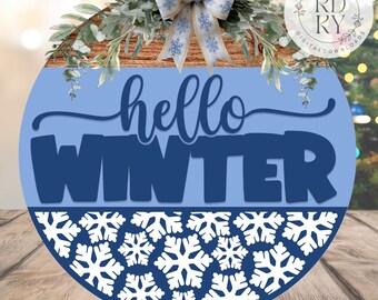 SVG/PNG - Motivo fiocco di neve invernale - Cricut/DigitalDownload/Inverno/Natale/Appendiabiti - File pronto per il laser