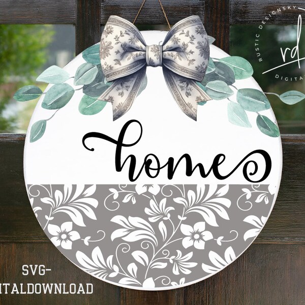 SVG/PNG- Home mit Blumenmuster Design-Cricut|DigitalDownload|DoorHangerDesign