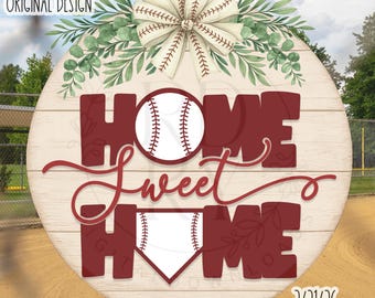 SVG/PNG - Casa dolce casa con design a strati di baseball e piatto per palla - Cricut/DigitalDownload-LaserSVG
