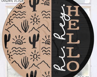 SVG/PNG- Hi Hey Hello Aztec Pattern Design-Cricut|DigitalDownload|LaserSVG