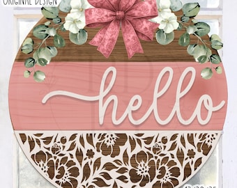 SVG/PNG - Ciao, motivo floreale primaverile - LaserSVG - Cricut/DigitalDownload