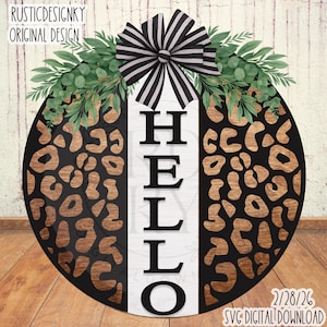 SVG/PNG-Hallo met luipaardprintpatroon Design-Cricut|DigitalDownload-LaserSVG