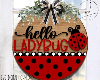 Ladybug SVG – Polka Dot Daisy Pattern, Laser Ready File (Digital Download)