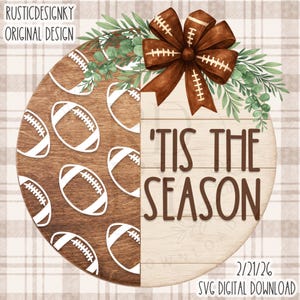 SVG/PNG- Tis The Season with Football Pattern Design-Cricut|DigitalDownload|LayeringFile-LaserSVG