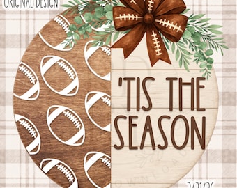 SVG/PNG- Tis The Season with Football Pattern Design-Cricut|DigitalDownload|LayeringFile-LaserSVG