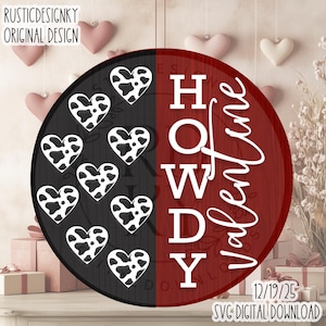 SVG/PNG - Bundle vache impression coeurs motif bonjour la Saint-Valentin-Cricut|DigitaldDownload|Saint-Valentin|LaserFile