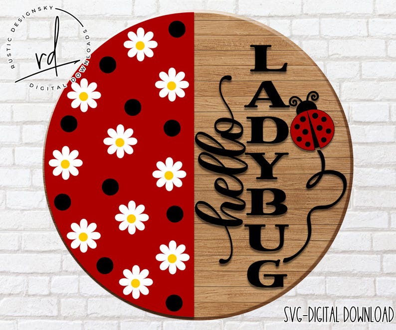 Svg/png-hello Ladybug Daisy and Dot Pattern Design-cricut ...