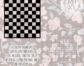 SVG ONLY- Checkered Print Stencil Digital Download File