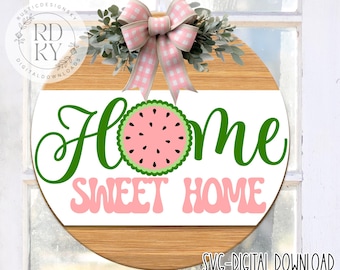 SVG/PNG - Casa dolce casa con fetta di anguria e capesante - Cricut/DigitalDownload/LaserReadyFile - LayeringFile