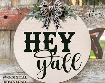 SVG/PNG- Hey Y'all Lettering Design-Cricut|DigitalDownload|Farmhouse