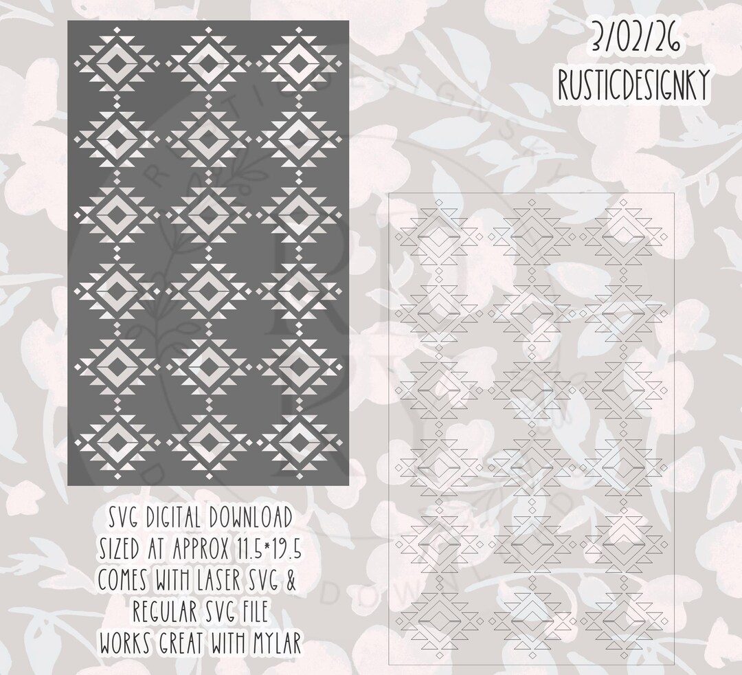 SVG ONLY- Aztec Pattern Stencil Digital Download File-cricut-lasersvg ...
