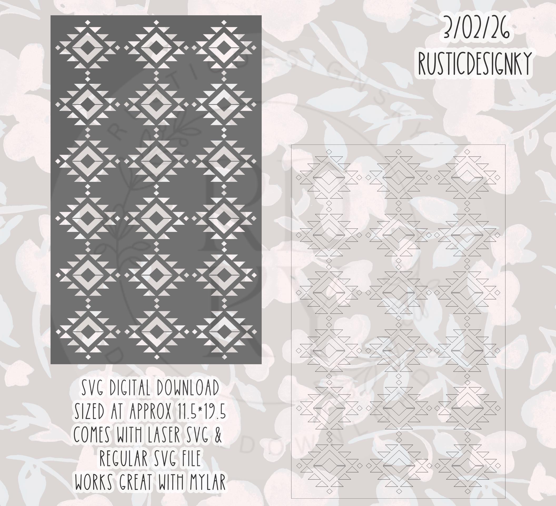 SVG ONLY- Aztec Pattern Stencil Digital Download File-cricut-lasersvg ...