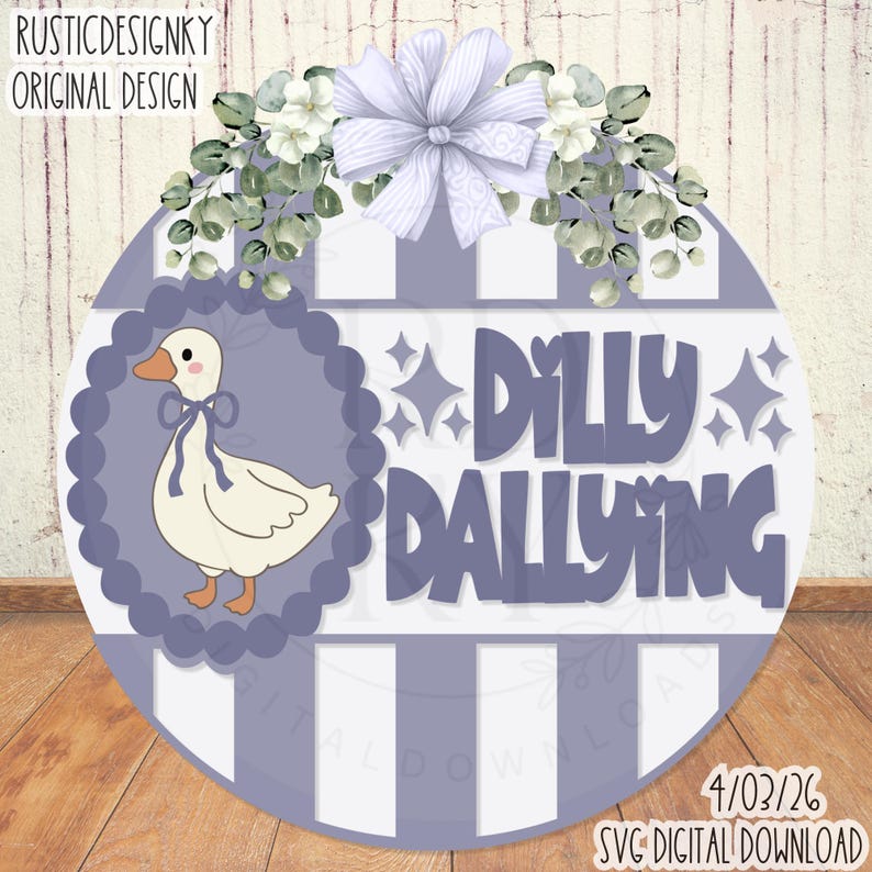 Svg/png-dilly Dallying With Layered Vintage Goose and Striped Pattern ...
