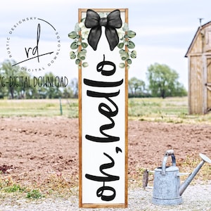 SVG/PNG - Diseño de porche vertical "Oh Hello" - Cricut/Descarga digital
