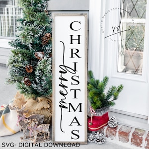 SVG/PNG- Merry Christmas Porch Leaner Design-Cricut|DigitalDownload