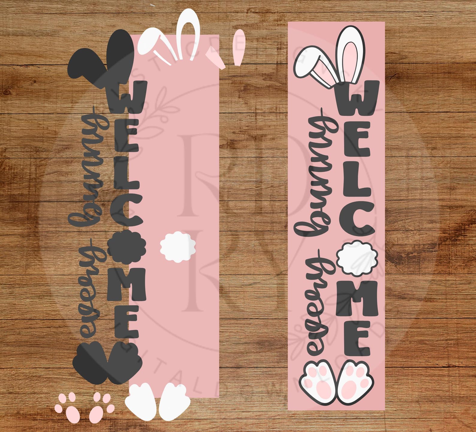 Bunny Welcome Sign SVG, Easter Porch Leaner Design (digital Download ...