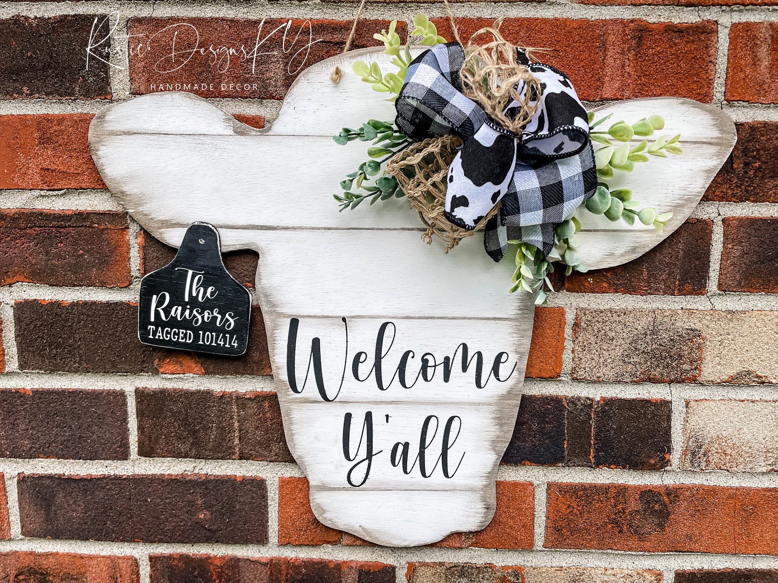 Farmhouse-Shiplap Cow Head Door Hanger