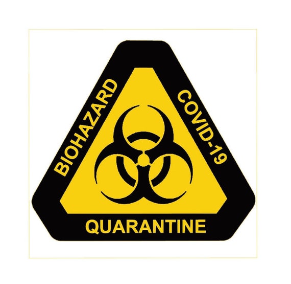 COVID BIOHAZARD Aufkleber Sticker 19 Virus Decal Warnung Warning Schild VORSICHT